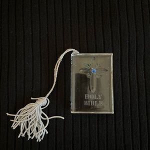 Lennox crystal HolyBible Christmas ornament